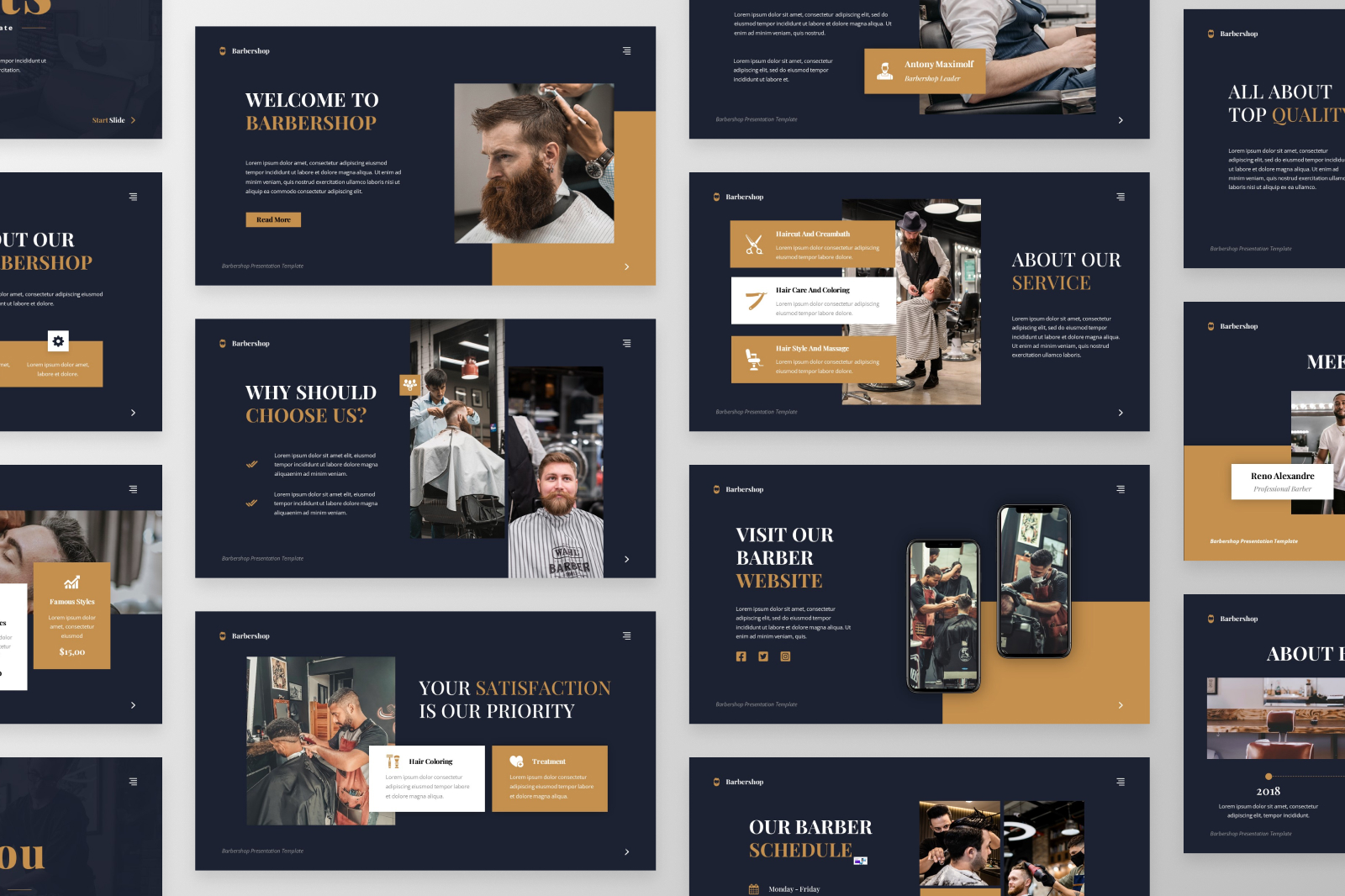 Mullets Google Slide Template, Presentation Templates